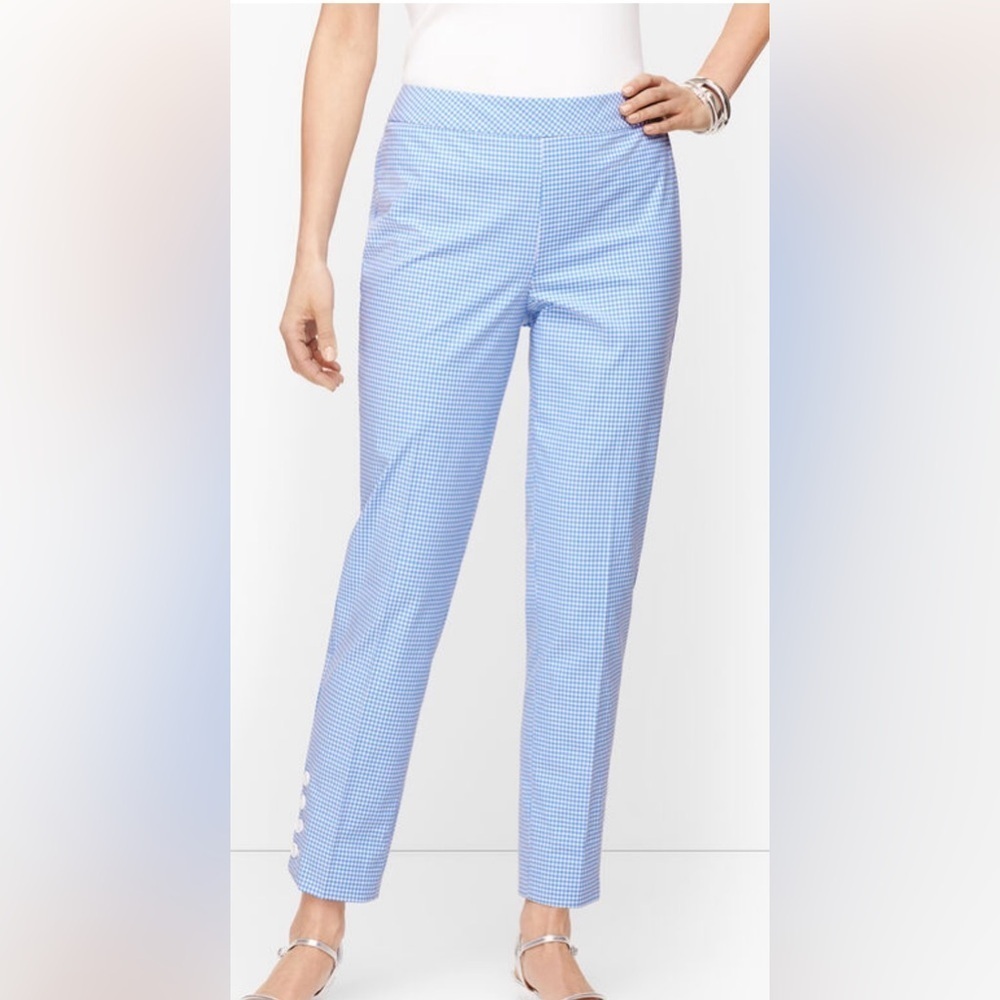 ~NWT Talbots Blue/White Gingham Ankle Pants